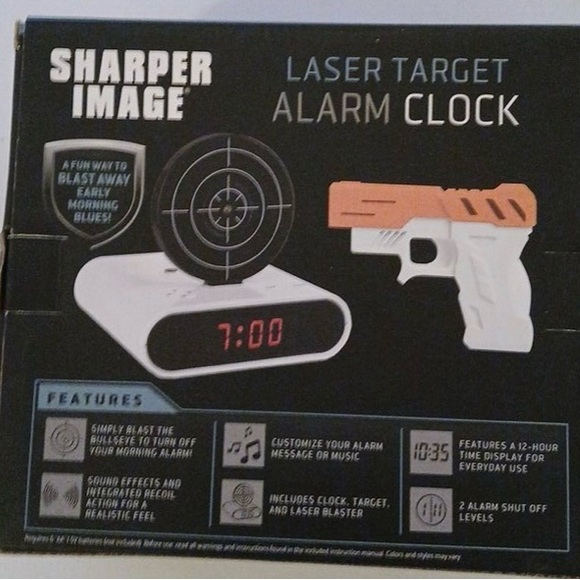 NEW Sharper Image Laser Target Alarm Clock White New - Picture 2 of 4